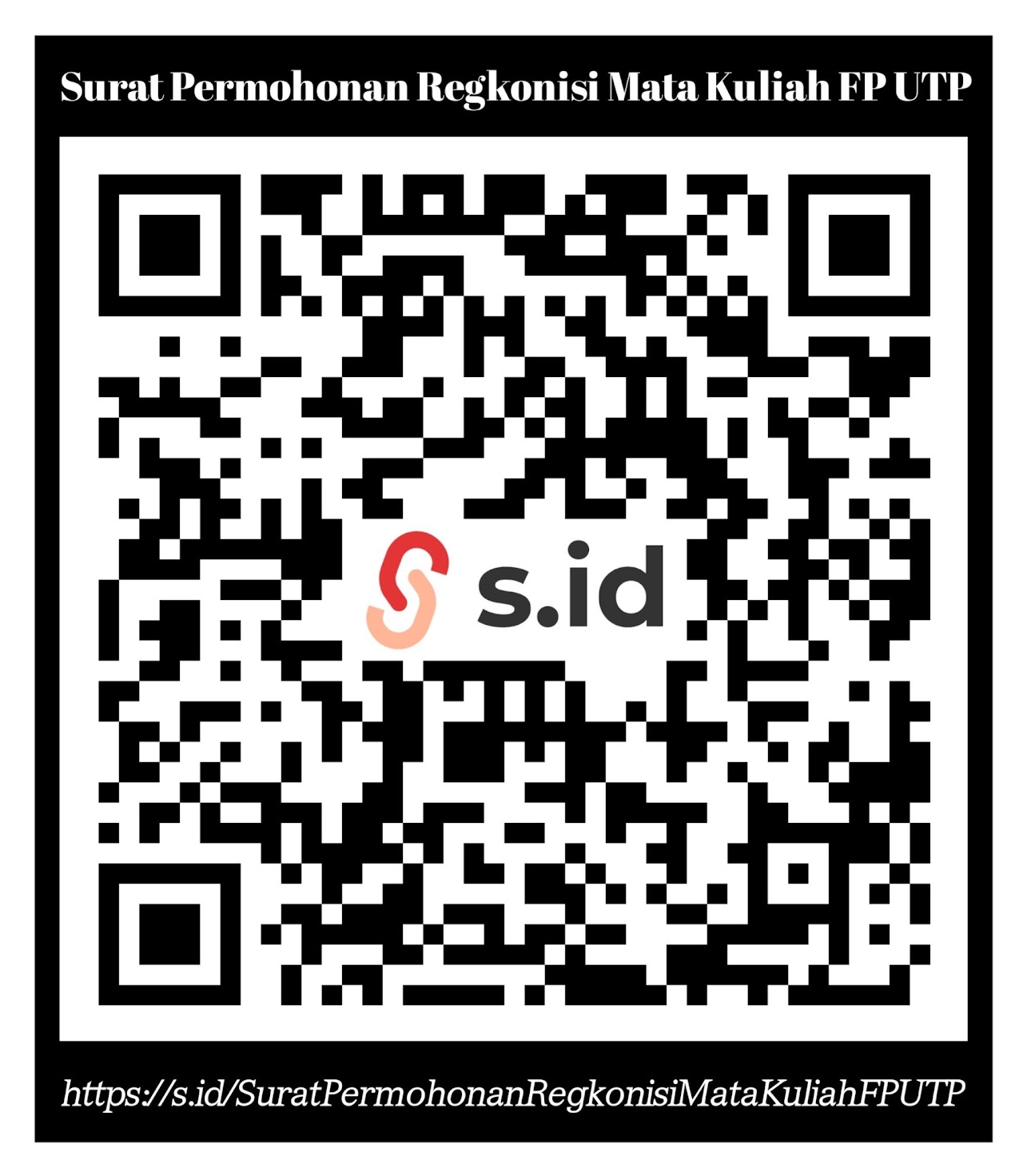 QR Code SURAT PERMOHONAN REKOGNISI MATA KULIAH