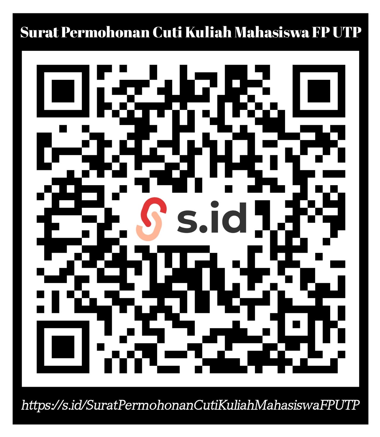 QR Code Template Surat Permohonan Cuti Kuliah Mahasiswa