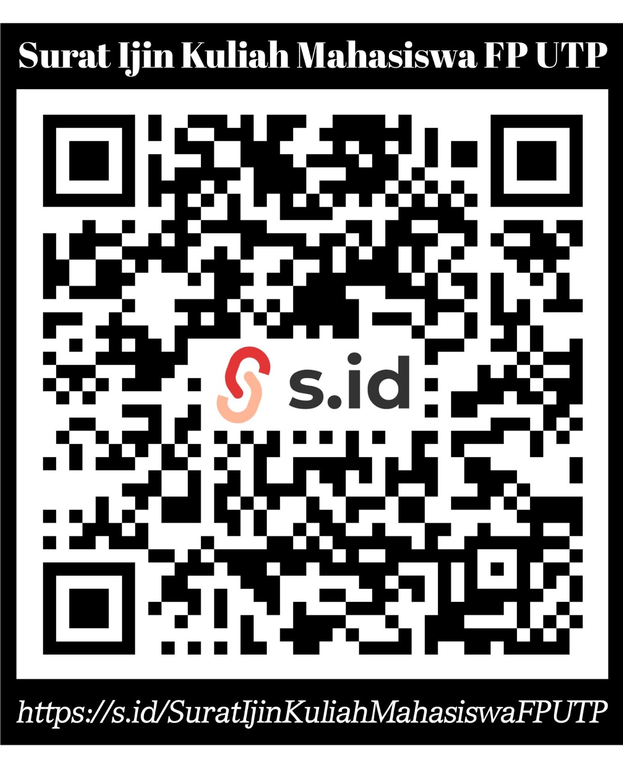 QR Code Template Surat Ijin Kuliah Mahasiswa